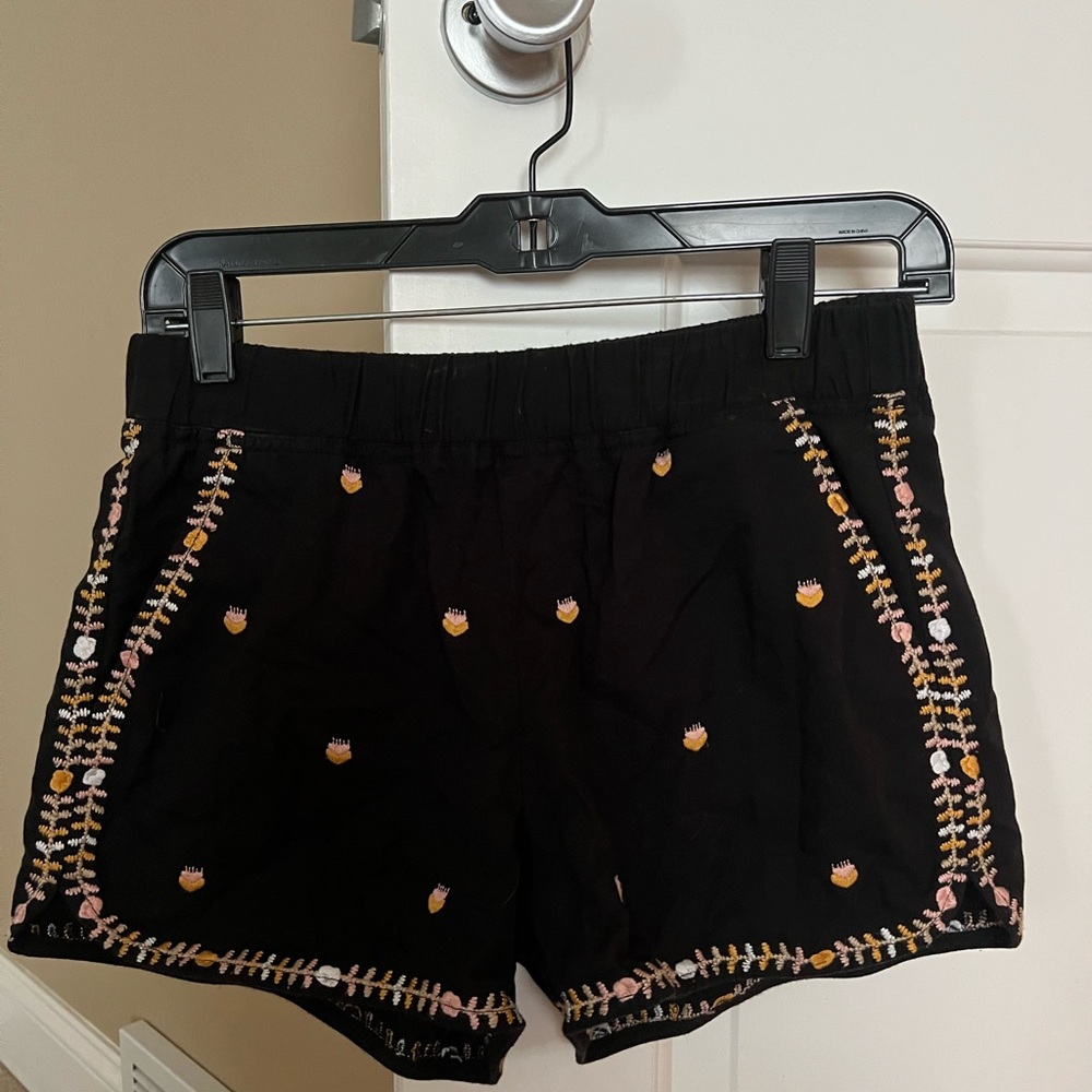 Madewell Black Embroidered Athletic Shorts